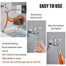 Kitchen Faucet Extension Hose Bathroom 360° Rotation Bending Faucet Extender Wash Basin Water Saving Tap Filter Extension Tube
