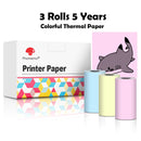 Phomemo 3 Rolls Self-adhesive Transparent Sticker Thermal Paper for T02 M02X Label Sticky DIY Photo Texts Study Notes Printing