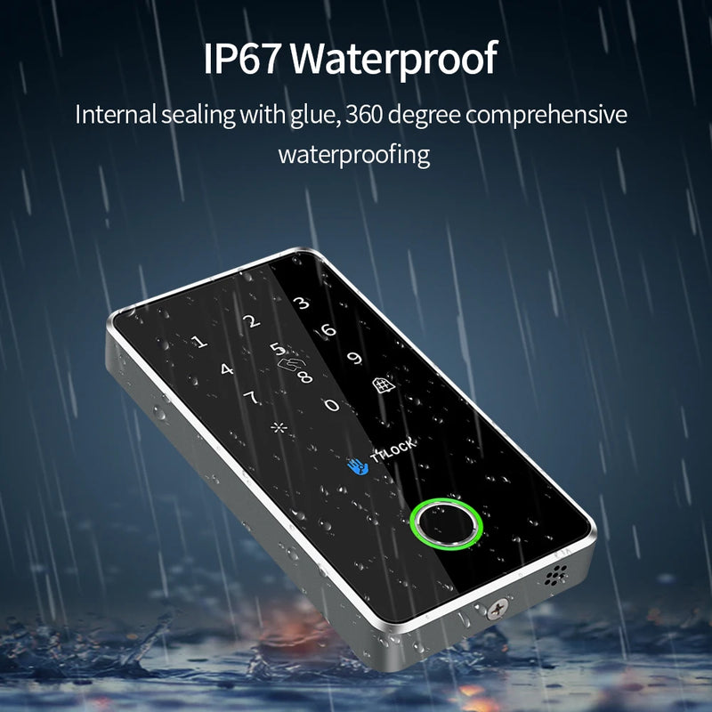 Ip67 Waterproof TTlock Smart Lock Access Control Keypad Metal Reader Outdoor Fingerprint NFC Bluetooth Rfid Passcode Card App