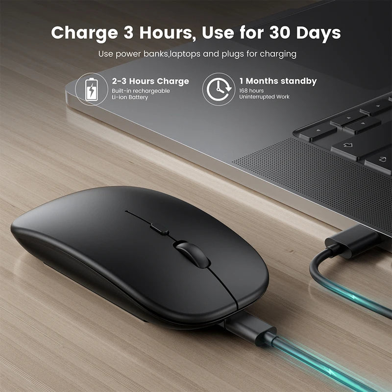 2.4GHz Wireless Mouse Charging Luminous USB Mouse Gamer RGB LED Office Quiet Portable Mouse For Tablet Phone PC Laptop 1600DPI