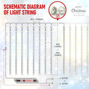 Christmas LED Meteor Shower Garland Festoon Holiday Strip Light Outdoor Waterproof Fairy String Lights For Street Decoration