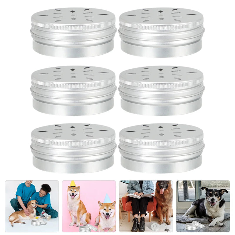 6 Pcs Dog Training Scent Box Reusable Metal Tins with Lids Container Reuseable Nose Tool for Aluminum Holder Pet