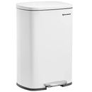 Poubelle de Cuisine 50L à Pédale, avec Seau Intérieur en Plastique, Couvercle, Fermeture Douce, Anti-odeur, Blanc