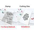 Birthday Cake Cute Frog Fox Animals Cutting Dies and Clear Stamps Bottle Thank You Words Dies For DIY Scrarpbooking Paper Craft