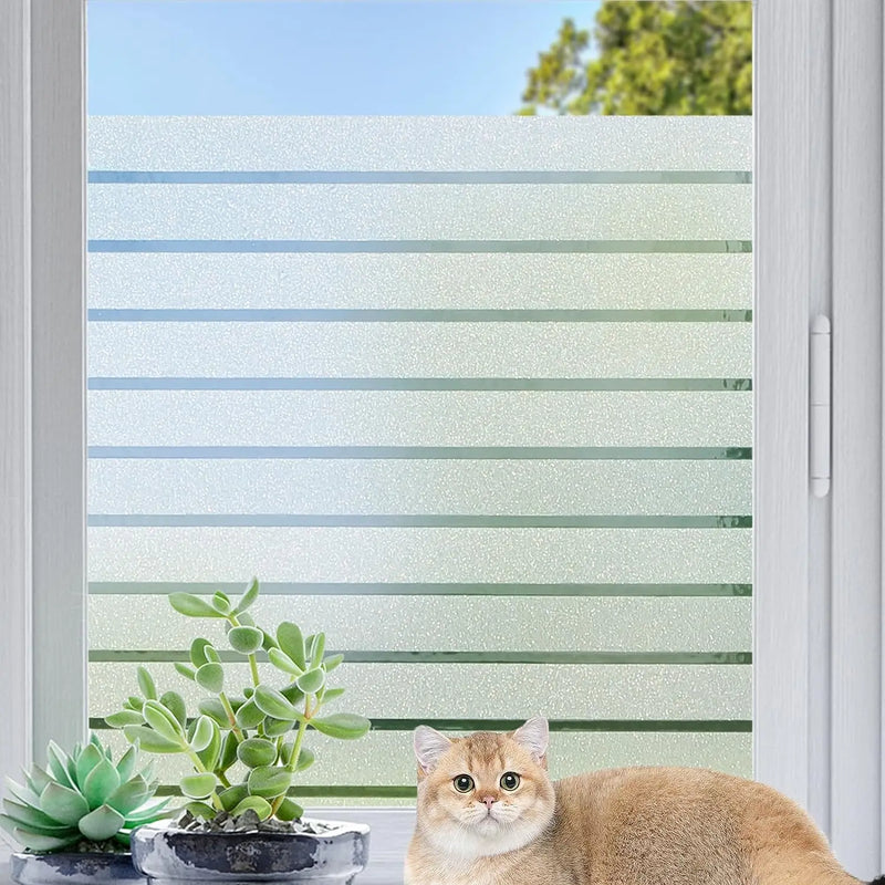 Window Privacy Film: Frosted Glass Film Heat Blocking, Blinds Decor Static-Cling Windows Cover Stickers for Kitchen Door Office