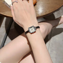 2023 New Women's Quartz Watch Inlaid with Rhinestones Luxury Temperament Retro Elegant Square Case True Pity Gift for Lovers