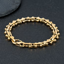 MKENDN 11mm Vintage Keel Chain Bracelet for Men Oxidized Square Link Wristband Viking Punk Style Father's Day Gift