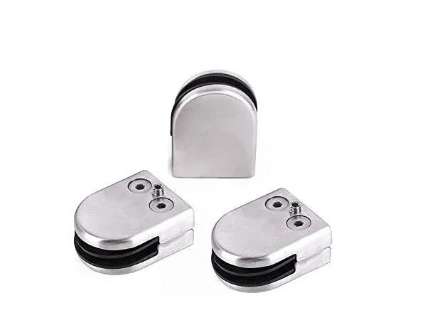 20 Pcs Glass Clamp Holder 8-10mm Polished Stainless Steel for Railing Stair, Glass Bracket Polished Flat Back Round Glass Clip