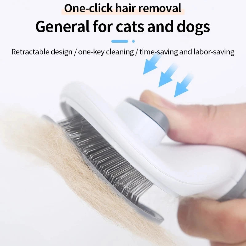 Cat Brush Remove Hair Pet Hair Removal Comb for Cats Non-slip Grooming Brush Stainless Steel Dog Combs Brushes Cat Accessories