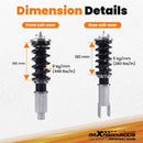 maXpeedingrods Coilover Kits for Civic EK EJ 1996-2000 24 Ways Adjustable Damper Shock Absorber Gray