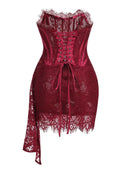 The Lace Hour | Strapless Lace-Panel Sheath Mini Dress