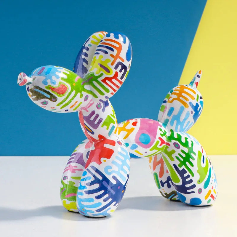 Vilead Pop Art Graffiti Balloon Dog Sculpture Object Painting Baloon Statue Ideas Animal Figures Decorative Items for Home Decor