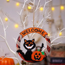 Halloween Pendant Indoor Outdoor Halloween Decor Wooden Halloween Party Decor Pumpkin Bat Hanging Pendant Welcome for Spooky