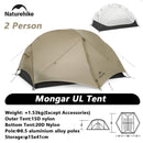 Naturehike Mongar 2 Camping Tent Ultralight Outdoor 3 Season Waterproof 20D Nylon Hiking Tent 2 Person Backpacking Tent