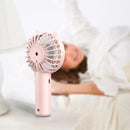 USB Handheld Mini Fan USB Rechargeable Cooling Fans Cute Portable Night Light Summer Small Pocket Fan Cartoon Mute Fans
