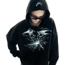 Punk Lyrical Print Clothing Oversized Hip Hop Pullover Streetwear Men's Hoodies Harajuku Fashion Tops Goth Hooded Sweatshirt Y2K