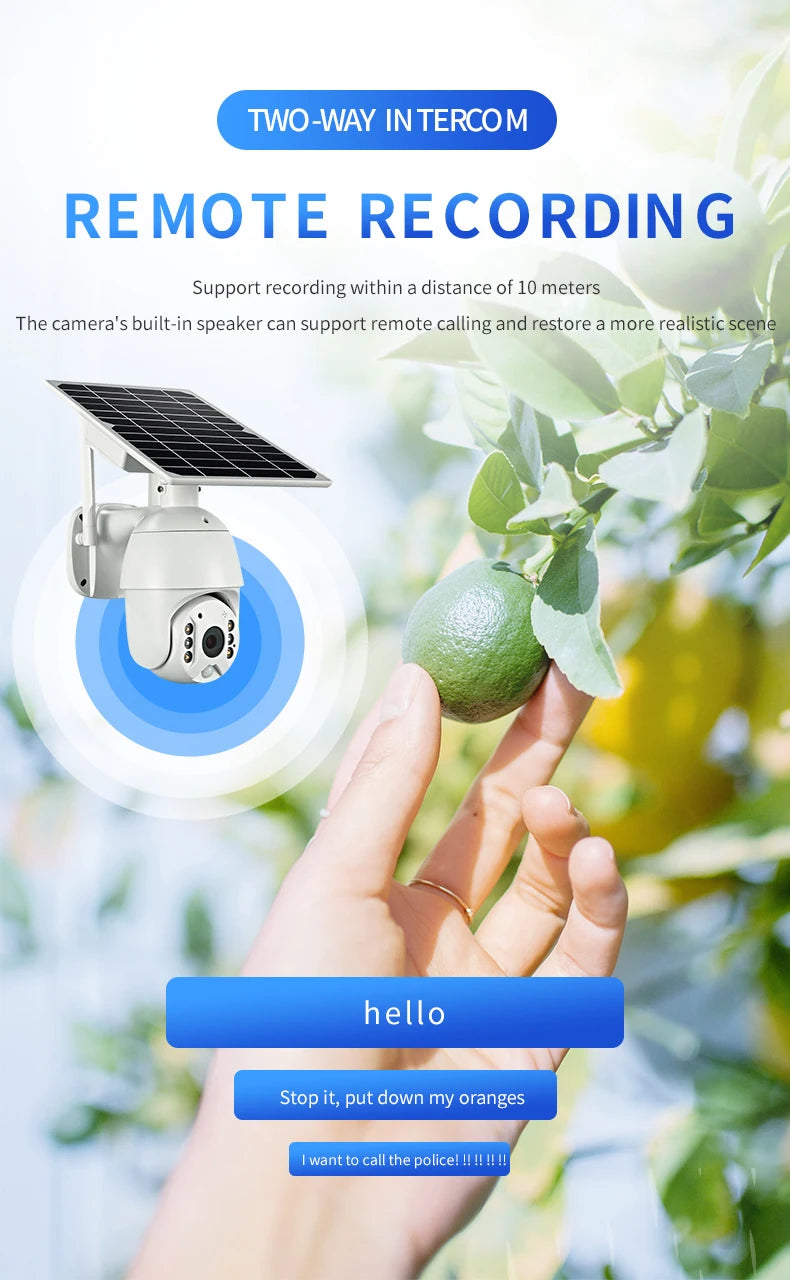 4G SIM Card /WIFI 5MP Solar Camera IP Security Surveillance PTZ Dome Outdoor AI PIR Detect Monitor Cloud Cameras With 6 Battery