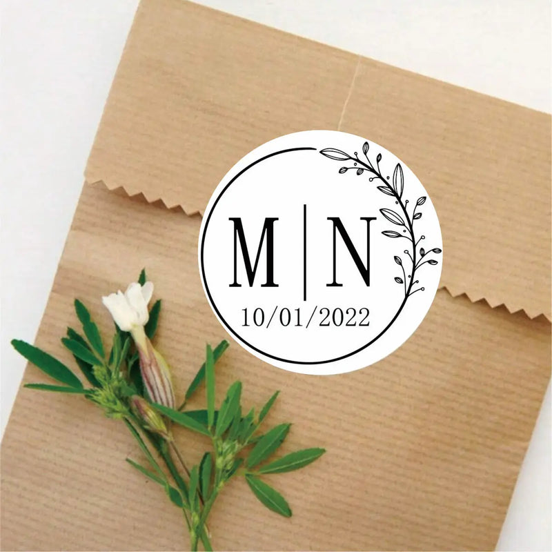 96 Pcs Personalized Round Circle Label Stickers Custom Name Date Thank You Stickers for Bridal Shower Party Favors