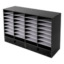 Adjustable Literature Organizer, 32 Compartment with 2 Drawers, Black, Durable, Removable Shelves Stackable Home, Office