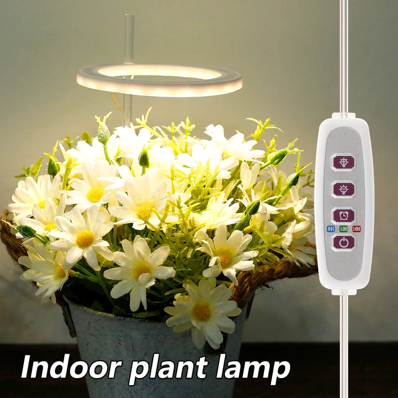 LED Plants Grow Light Full Spectrum Growing Lamp Dimmable for Home Indoor Plant Lighting Timer Adjustable Potted Care Accessory