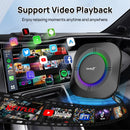 CarlinKit S2 CarPlay Ai Box LED Android 13 Streaming Box 64G/128G Qualcomm 8-Core Split Screen Car Intelligent System Play Video