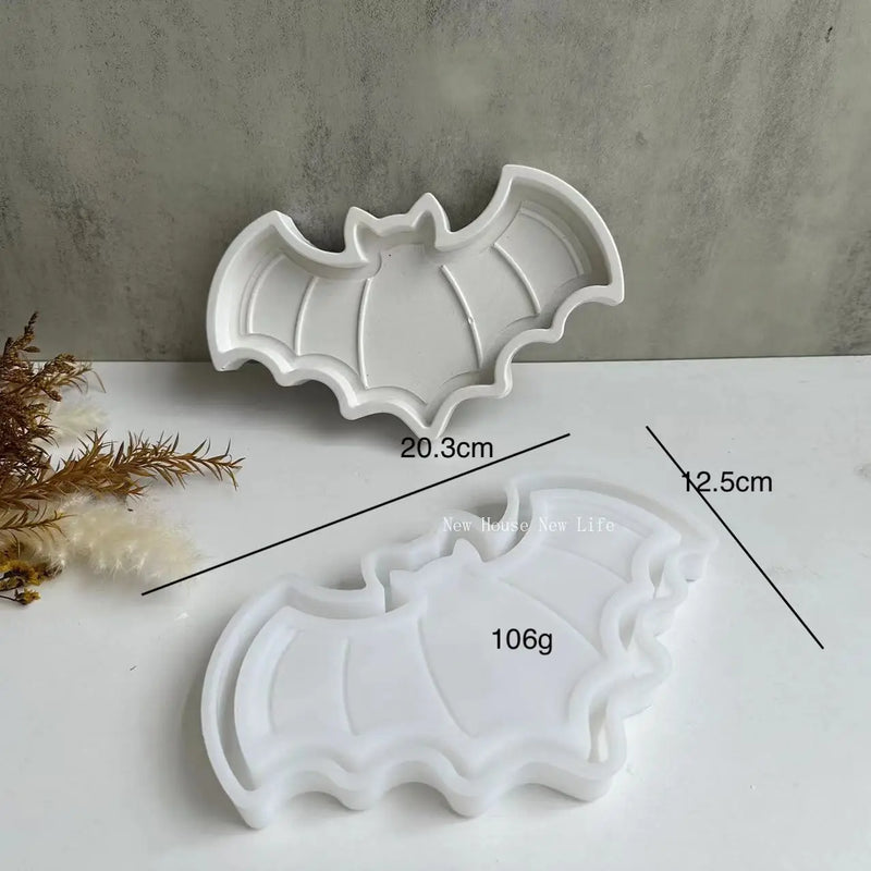 Halloween Pumpkin Bat Specter Tray Molds Silicone Coaster Mold Epoxy Resin Casting Molds for Making Faux Agate Cup Mat