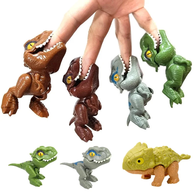 Jurassic Biting Finger Dinosaur Animals Model Toy Movable Joints Simulation Tricky Chameleon Hippo Kids Birthday Christmas Gifts