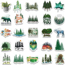 50pcs Outdoor Forest Trees Stickers Vinyl Waterproof For Laptop Guitar Luggage Bike Notebook Scrapbook Stickers Decals