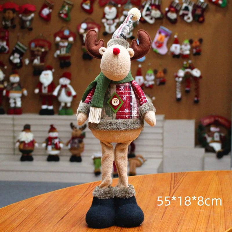 Christmas Dolls Tree Decor New Year Ornament Reindeer Snowman Santa Claus Standing Doll Navidad Decoration Merry Christmas 2024