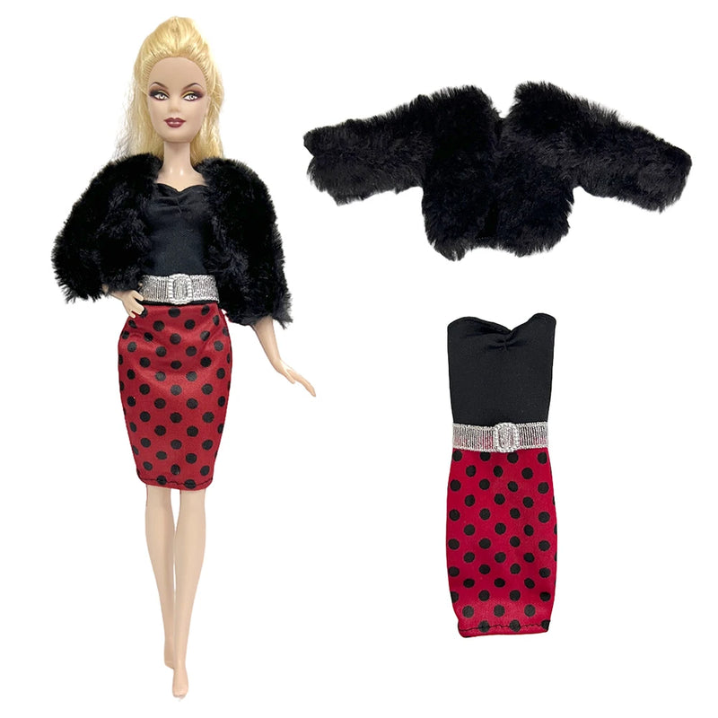 NK Hot Sale 1/6 Doll Dress Modern Skirt Fashion Clothes  For Barbie Doll Accessories Baby Toys Girl'  DIY Gift  JJ
