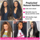 34 36 Inch Deep Wave Lace Front Human Hair Wig 13x6 HD Transparent Lace Frontal Wig Water Curly Wigs For Women Ueenly Hair