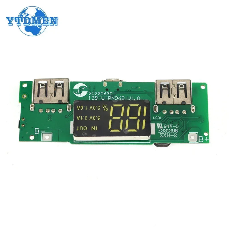 Lithium Battery Charger Board LED Dual USB 5V 2.4A Micro/Type-C USB Mobile Power Bank 18650 Charging Module Circuit Protection