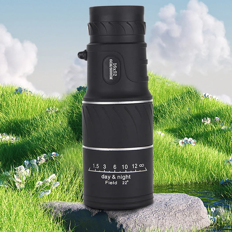 16X52 Monocular Telescope Optical Lens High Definition Handheld Telescope Dual Focus Zoom 16X for Outdoor Travel Camping Hunting