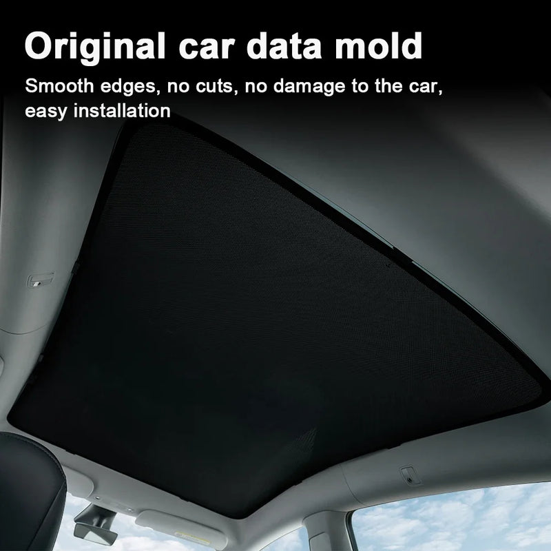 For Tesla Model Y Front Rear Sunroof Windshield Upgrade Split Sunshade Cool Down Skylight Glass Roof Shading Buckle Sun Shades