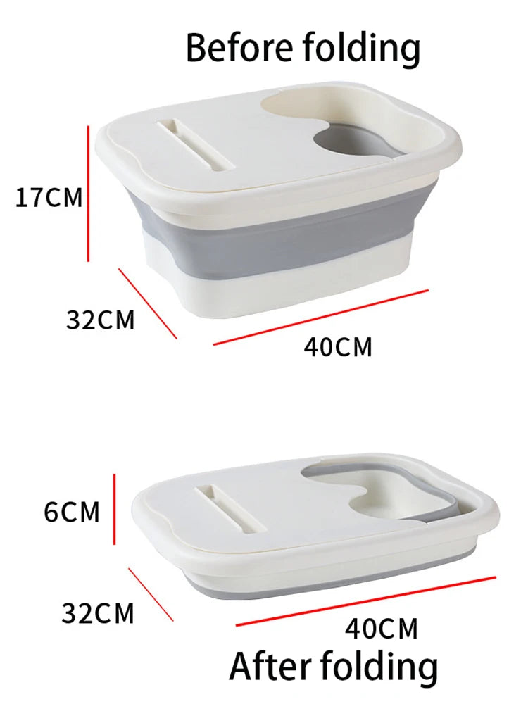 Foldable Footbath Massage Bucket Soaking Bucket Folding Basin Spa Foot Bath Bucket Household Sauna Bathtub Pedicure Bath Bathtub