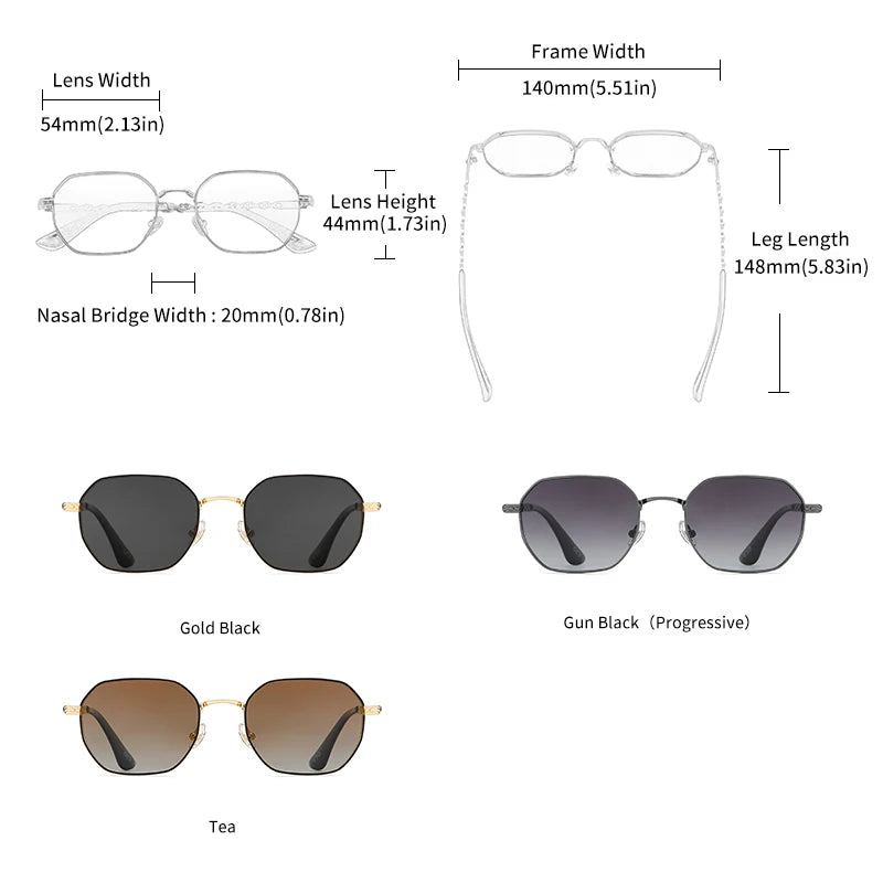GCV brand classic retro women's rectangular square metal frame glasses, sunglasses, Polaroid lenses，Box Oculos De Sol Gafas