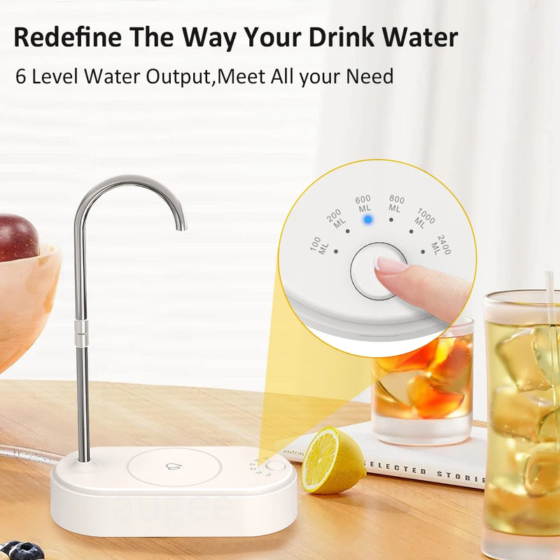 Water Bottle Pump 19 Liter Desktop Electric Water Dispenser Type-C Charging Portable Automatic Electric Water Pump With LED Ligh