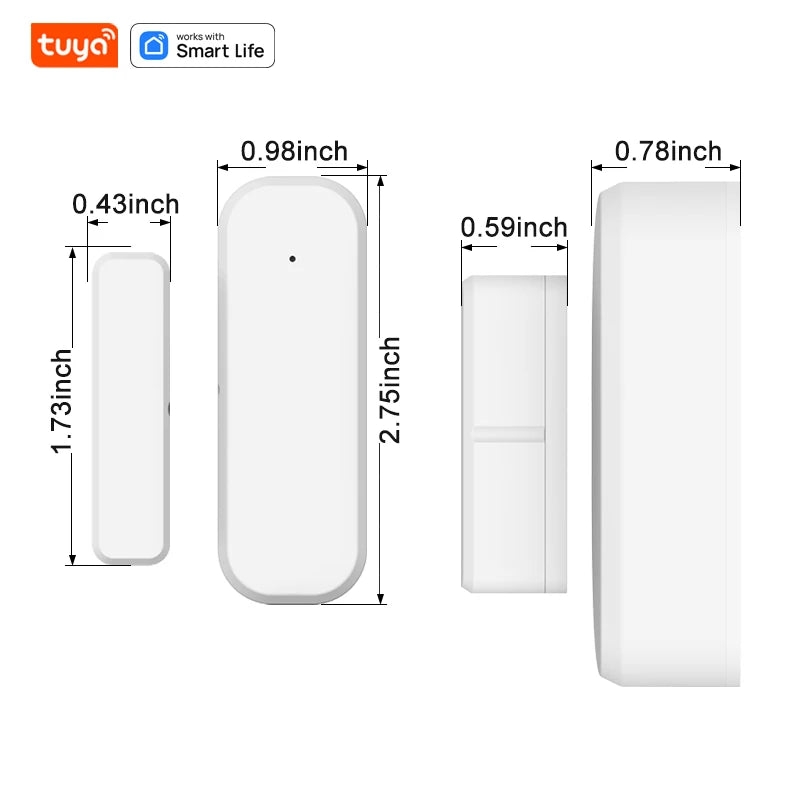 Smart Door Sensor,Tuya WiFi&ZigBee Window Contact Sensor Work with Alexa&Google, Trigger Phone Notification, Phone Alarm