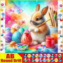 HOMFUN Fairy Dust AB Diamond Embroidery "Easter eggs Rabbit" Pattern DIY 5D Diamond Painting Needlework Full Drill Painting