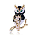 trsince Fashion Delicate Crystal Enamel Owl Brooches Trendy Vintage Brooch Badge Pin for Women Men Coat Badges Brooch Pin Gifts