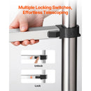 VEVOR Telescoping Ladder Stainless Steel Extension Multi-Button Retraction Collapsible Ladders 375LBS Capacity & Non-Slip Feet