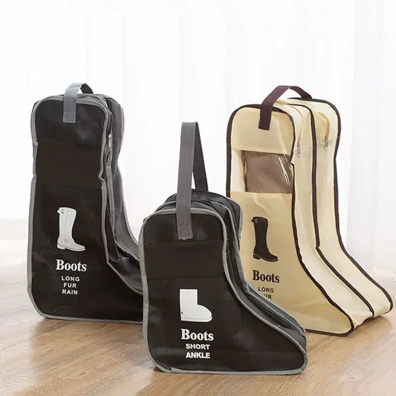 Dust-proof Rain Boots Storage Bag Travel Zipper Pouch Portable Tote Shoes Organizer Drying Shoes Protect Shoes Storage Accessory