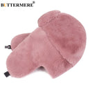 BUTTERMERE Fur Caps Women Bomber Hats Pink Winter Hat Russian Female Thicker Warm Solid Soft Windproof Ear Flap Ushanka Hat 2022