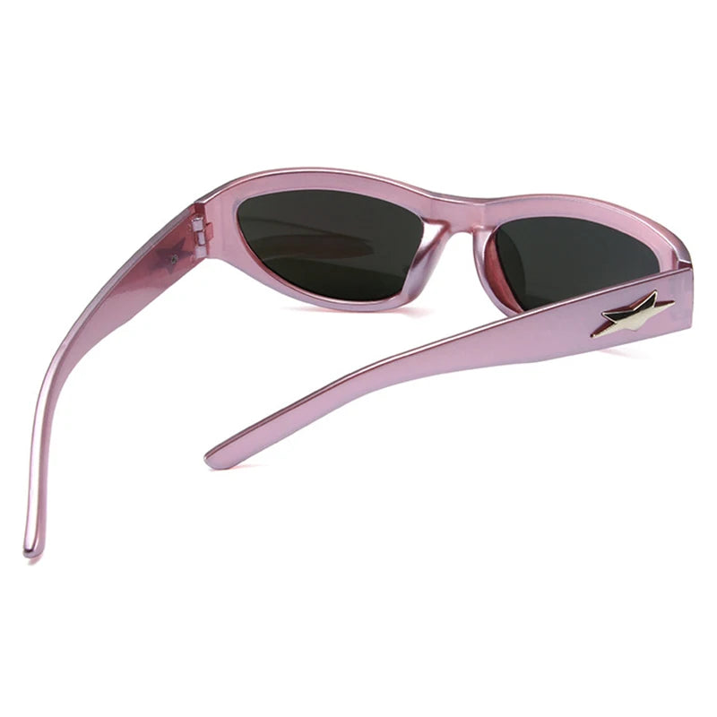 Retro Y2K Style Women Cat Eye Sunglasses Fashion Colorful Mirror Goggles Men Punk Sports Sun Glasses Brand Designer