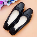 2024 Spring\Autumn Genuine Leather Shoes Woman Flats Work Classi Fashion Bowknot Female Casual Ballet Ladies Shoes Plus Size 44