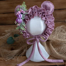 Newborn Wool Felt Fox Flower Bonnet Newborn Photography Props Baby Animal Floral Garden Hat Photo Shoot