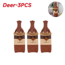 Christmas Wine Bottle Cover Set Santa Claus Snowman Knitted Wool Red Wine Bottle Bags For New Year Xmas Party Dinner Table Decor