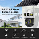 6K 12MP HD Solar-Kamera 4G SIM-Karte Wifi Outdoor IP Wireless Überwachungskamera PTZ Nachtsicht PIR Menschenerkennung Cam