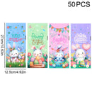 50/100pcs Easter Gift Bags Easter Candy Cookie Bags Rabbit Eggs Dessert Gift Packaging Pouches 2025 Happy Easter Party Supplies