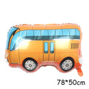 Cartoon Car Balloons Train Fire Truck Tank Engineering Car Tractor Aluminum Film Balloon Birthday Party Baby Shower Toy